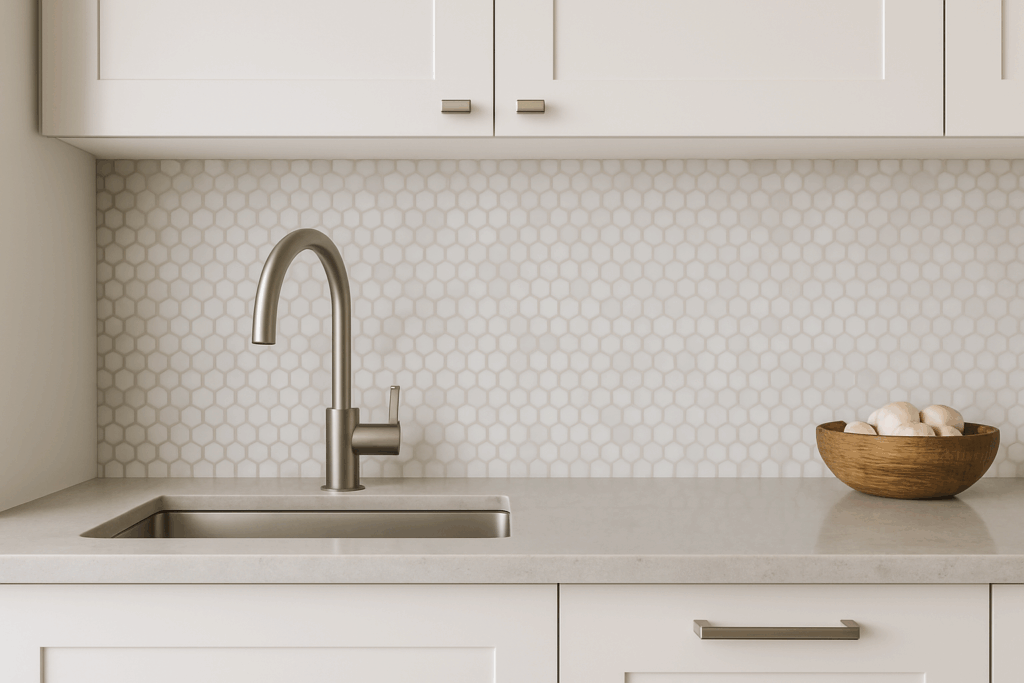 kitchen-backsplash-ideas-hexagon-mosaic