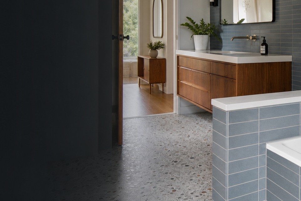 Detailed view for Tile installation in Etobicoke showing tile cuts, grout joints and surface transitions