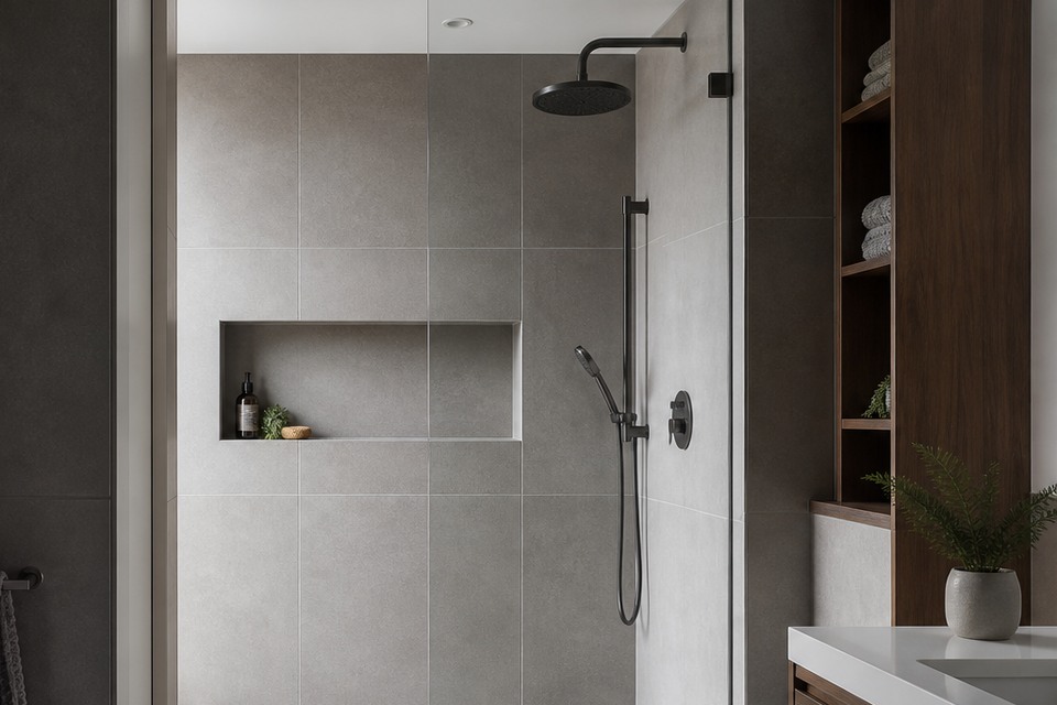 Detailed view for Tile installation in Markham showing joint alignment, edges and changes of plane
