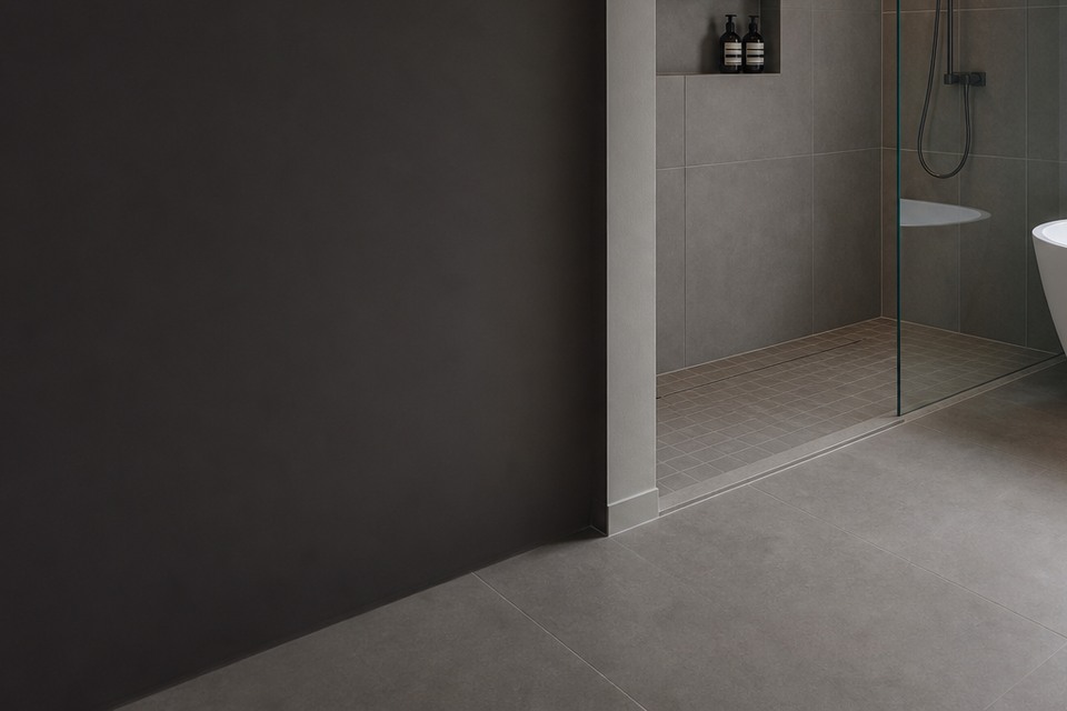 Detailed view for Tile installation in Vaughan showing tile cuts, grout joints and surface transitions