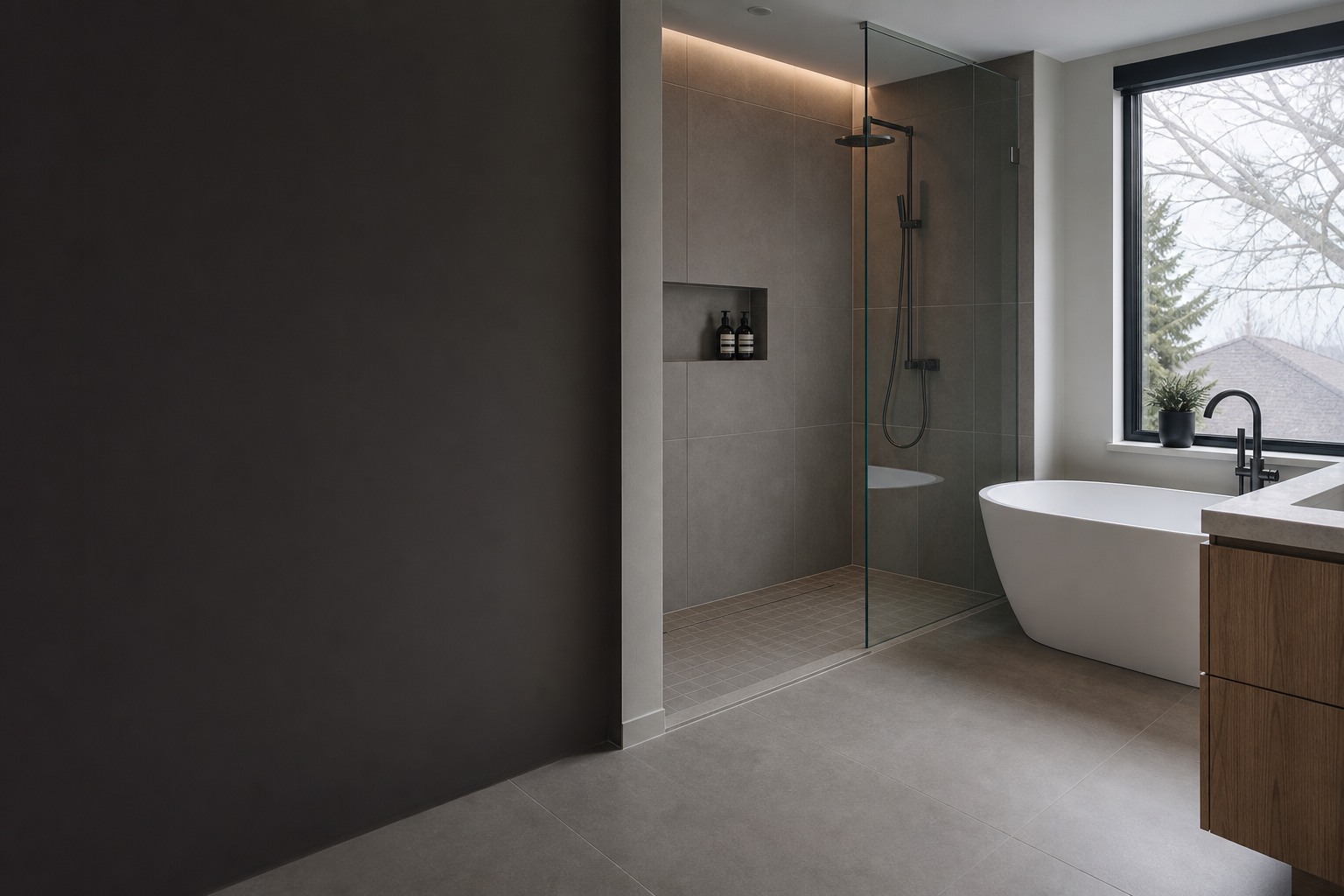 Tile installation in Vaughan room view showing tile scale, joint layout and adjoining finishes