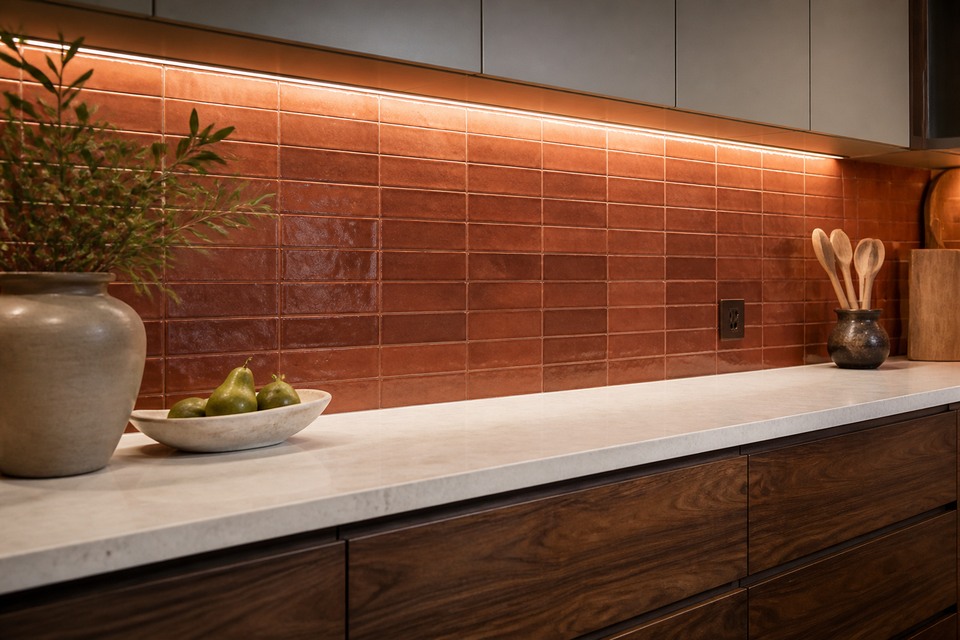 Handcrafted artisan kitchen backsplash tile in Hamilton ON
