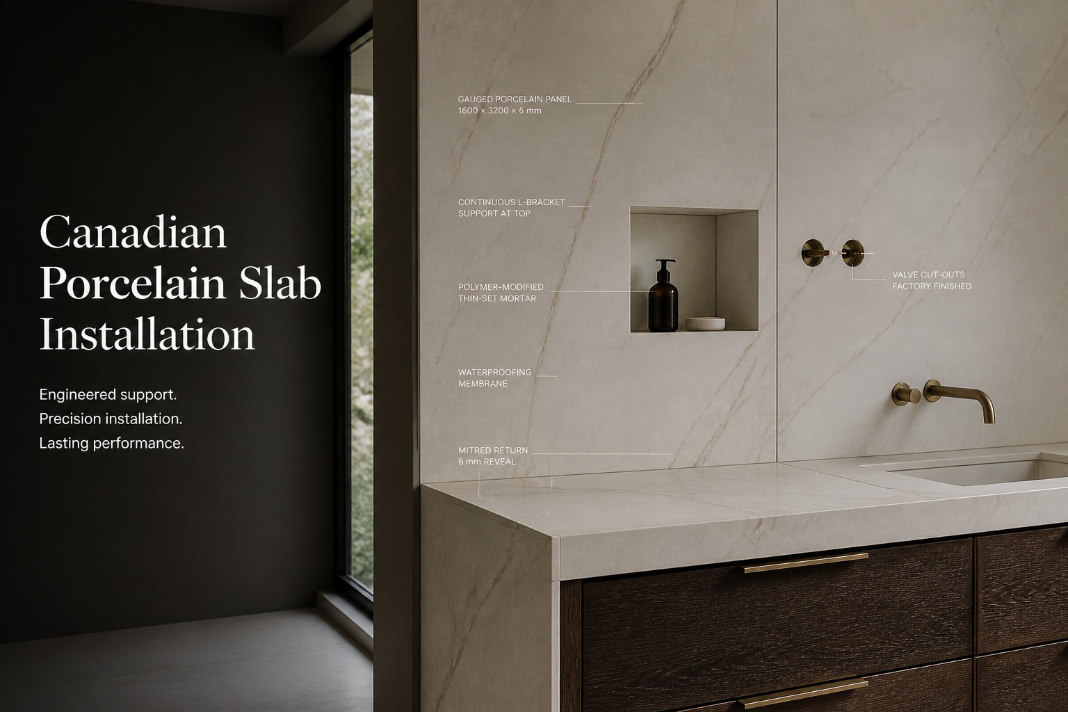 Architectural concept: Porcelain Slab Installation tile project overview
