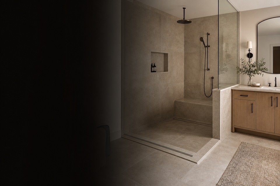 Tile installation in King City room view showing tile scale, joint layout and adjoining finishes