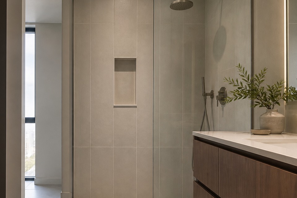 Detailed view for Tile installation in Mississauga showing joint alignment, edges and changes of plane