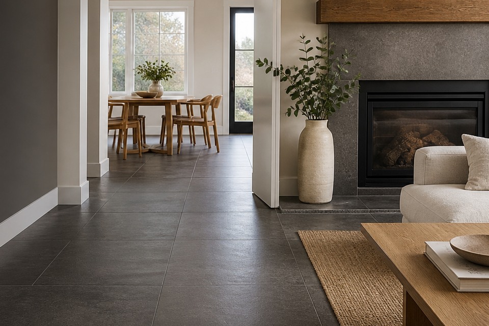 Detailed view for Floor Tile Installation showing joint alignment, edges and changes of plane