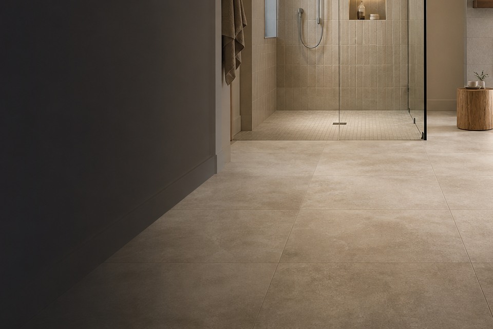 Detailed view for Tile Installation in Toronto and the GTA showing tile cuts, grout joints and surface transitions