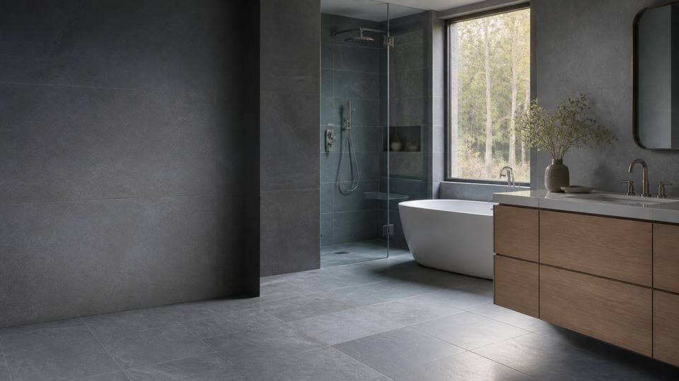 Curbless walk-in shower with linear drain in Newmarket ON