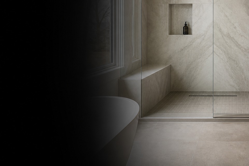 Detailed view for Tile installation in Kleinburg showing tile cuts, grout joints and surface transitions